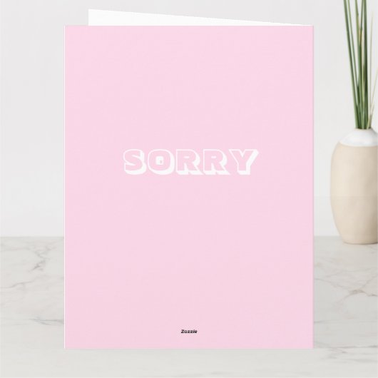 Entschuldigung, hellrosa, moderne, mutige Entschul Karte (Rückseite)