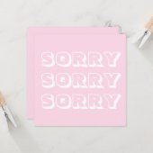 Entschuldigung, hellrosa, moderne, mutige Entschul Karte (Vorderseite/Rückseite Beispiel)
