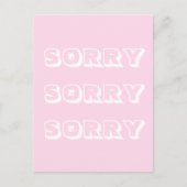 Entschuldigung, hellrosa, moderne, mutige Entschul Postkarte (Vorderseite)