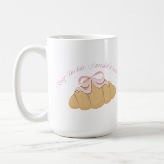 Entschuldigung, ich bin spät dran, ich brauchte ei kaffeetasse (Links)