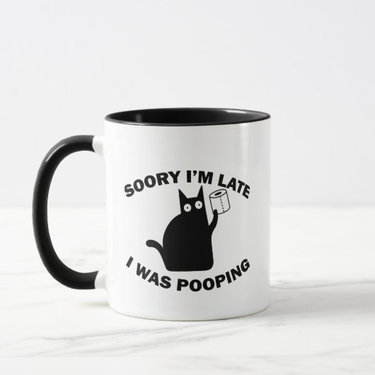 Entschuldigung, ich bin spät dran, ich machte gera tasse (Links)
