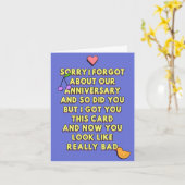 Entschuldigung, ich habe unseren Jahrestag vergess Karte (Gelbe Blume)