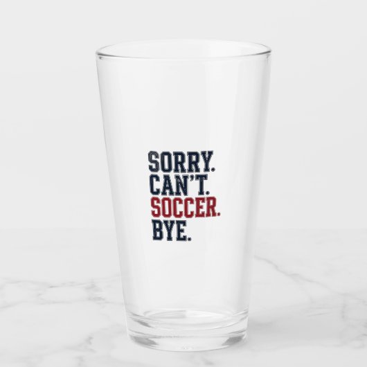 Entschuldigung Kann Fußball Tschüss Vintage Glas (Vorderseite)