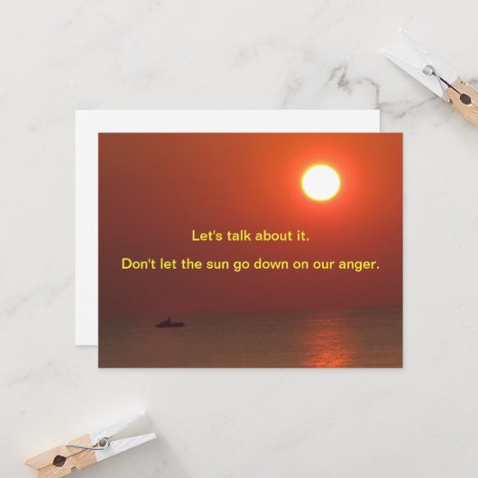 Entschuldigung Karte (Vorderseite/Rückseite Beispiel)