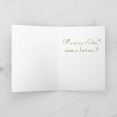 Entschuldigung Karte (Innenseite)