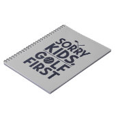 Entschuldigung Kinder Golf Zuerst Fette Golf Humor Notizblock (Linke Seite)