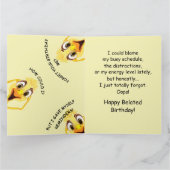 Entschuldigung kleines Huhn verspäteter Geburtstag Karte (Innenseite)