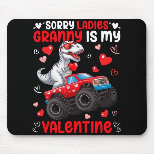 Entschuldigung Ladys Oma ist mein Valentins-Dinosa Mousepad (Vorne)