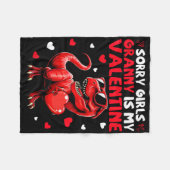 Entschuldigung Mädchen Oma ist mein Valentins-Dino Fleecedecke (Vorderseite (Horizontal))