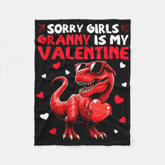 Entschuldigung Mädchen Oma ist mein Valentins-Dino Fleecedecke (Vorderseite)