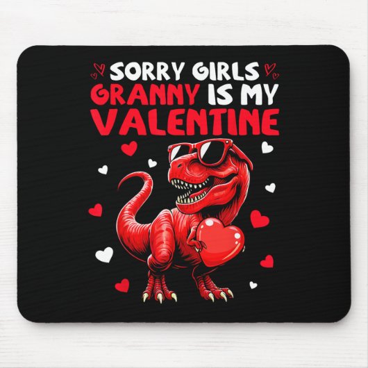 Entschuldigung Mädchen Oma ist mein Valentins-Dino Mousepad (Vorne)