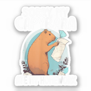 Entschuldigung, mein Capybara hat meine Hausaufgab Aufkleber