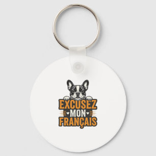 Entschuldigung Mein Französisch Französische Bulld Schlüsselanhänger