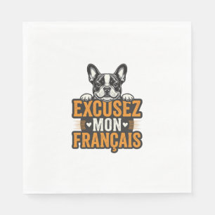 Entschuldigung Mein Französisch Französische Bulld Serviette