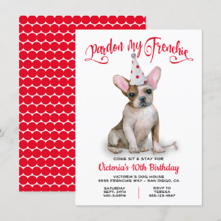 Entschuldigung meine französische Bulldog-BIrthday Einladung