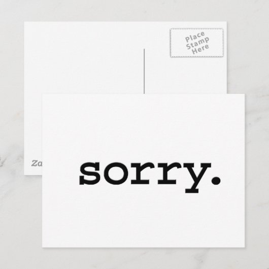 entschuldigung. postkarte (Vorne/Hinten)
