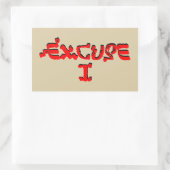 Entschuldigung Rechteckiger Aufkleber (Tasche)