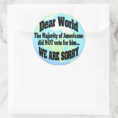 Entschuldigung Runder Aufkleber (Tasche)