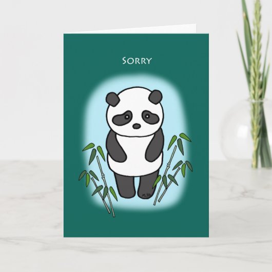 Entschuldigung Sad Panda Niedlich Funny Sorry mein Karte (Vorderseite)