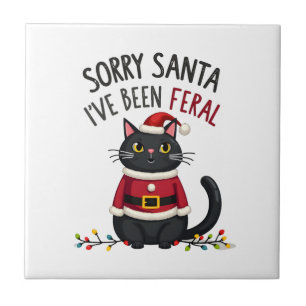 Entschuldigung Santa, ich bin wild gewesen Schwarz Fliese