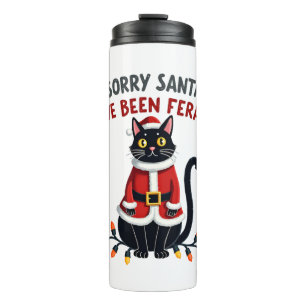 Entschuldigung Santa, ich bin wild gewesen Schwarz Thermosbecher