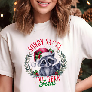 Entschuldigung Santa Wilder Waschbär Lustiges Weih Tri-Blend Shirt