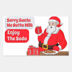 Entschuldigung Santa wir haben keine Milch mehr ge Rechteckiger Aufkleber