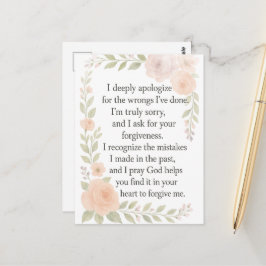Entschuldigung/Vergebung Blumen  Postkarte