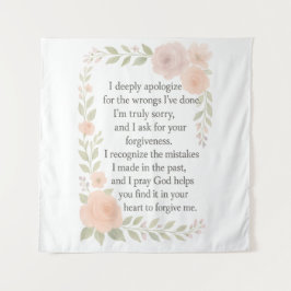 Entschuldigung/Vergebung Floral  Wandteppich
