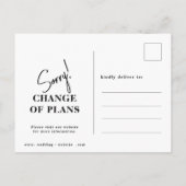 Entschuldigung verzögert Hochzeitdatum Ankündigung (Rückseite)