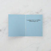 Entschuldigungs-Anmerkungs-Karte - kurz Karte (Innenseite)