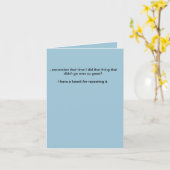 Entschuldigungs-Anmerkungs-Karte - kurz Karte (Gelbe Blume)