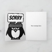 Entschuldigungskarte mit lustigem Pinguin-Cartoon Karte (Innenseite)