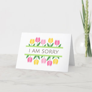 Entschuldigungskarte mit Tulpenrändern Karte