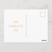 Entschuldigungskarten postkarte (Rückseite)