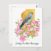 Entsende von Liebe Mississippi Mockingbird Magnoli Postkarte (Vorne/Hinten)