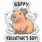 Entsendung der Capybara-Liebe zum Valentinstag Aufkleber (Vorderseite)
