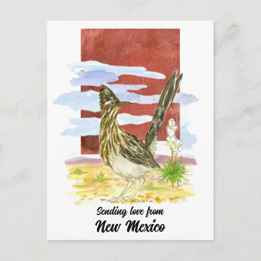 Entsendung der Liebe New Mexico Road Runner Yucca Postkarte (Vorderseite)