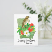 Entsendung von Liebe aus der Georgia Bird Peach Ro Postkarte (Stehend Vorderseite)