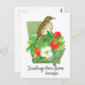 Entsendung von Liebe aus der Georgia Bird Peach Ro Postkarte (Vorne/Hinten)