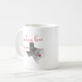 Entsendung von Liebe aus Texas - Valentinstag Kaffeetasse (Vorderseite Links)