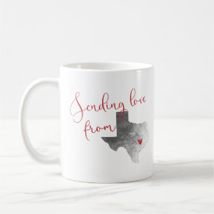 Entsendung von Liebe aus Texas - Valentinstag Kaffeetasse