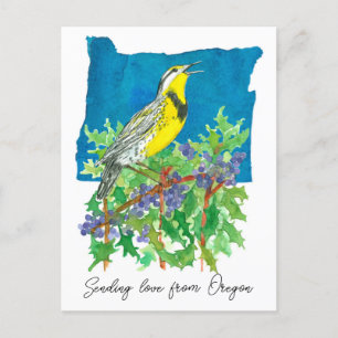 Entsendung von Liebe Oregon Meadowlark Pflanze Postkarte