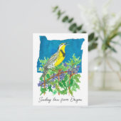 Entsendung von Liebe Oregon Meadowlark Pflanze Postkarte (Stehend Vorderseite)