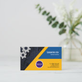 Entsetzender blendender gelber Gang-Ingenieur Visitenkarte (Stehend Vorderseite)