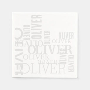 Entsetzliche, blassgraue Typografie Weiß Serviette