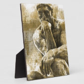 Entsetzliche Bronzestatue Auguste Rodin, der Denke Fotoplatte (Seite)