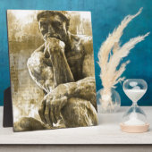 Entsetzliche Bronzestatue Auguste Rodin, der Denke Fotoplatte (Seite)