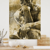 Entsetzliche Bronzestatue Auguste Rodin, der Denke Poster (Küche)