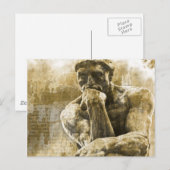 Entsetzliche Bronzestatue Auguste Rodin, der Denke Postkarte (Vorne/Hinten)